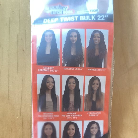 Unopened Model Model 22" Deep Twist Hair Color 1B - Picture 8 of 9